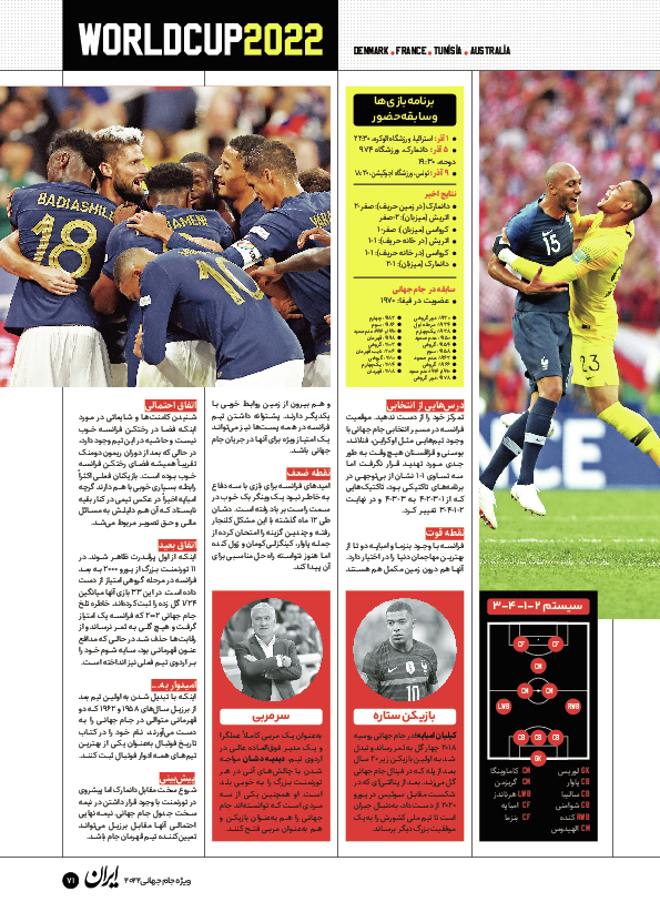 روزنامه ایران ورزشی - ویژه نامه جام جهانی ۲۰۲۲ - ۲۶ آبان ۱۴۰۱ - صفحه ۷۱
