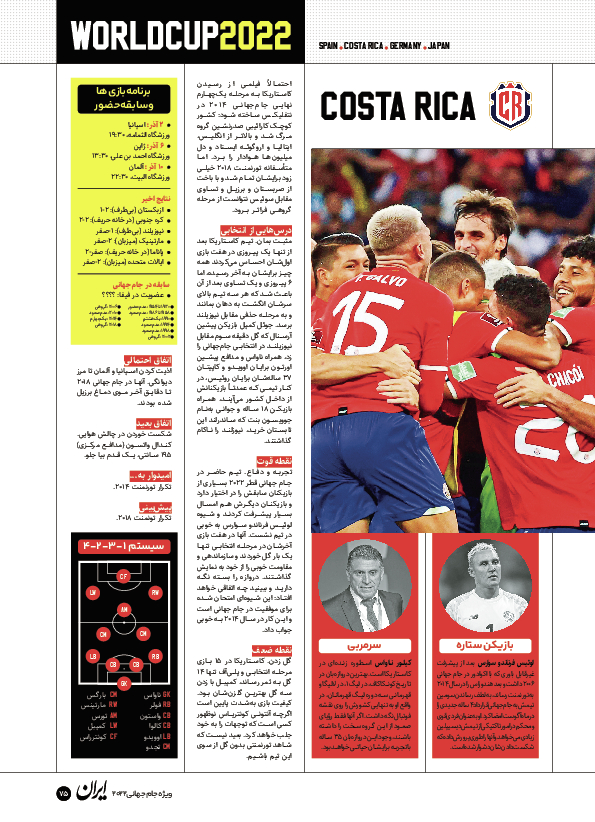روزنامه ایران ورزشی - ویژه نامه جام جهانی ۲۰۲۲ - ۲۶ آبان ۱۴۰۱ - صفحه ۷۵