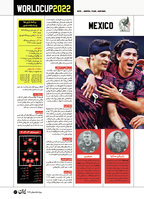 روزنامه ایران ورزشی - ویژه نامه جام جهانی ۲۰۲۲ - ۲۶ آبان ۱۴۰۱ - صفحه ۶۳