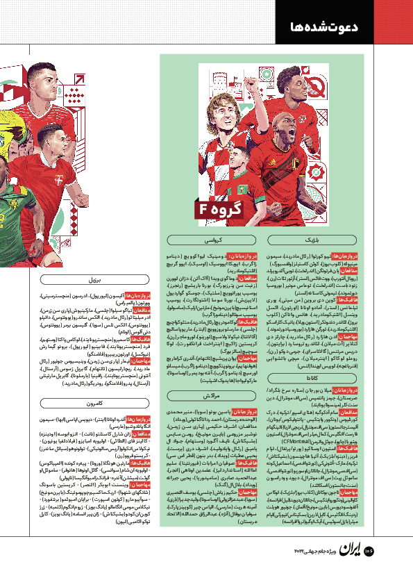 روزنامه ایران ورزشی - ویژه نامه جام جهانی ۲۰۲۲ - ۲۶ آبان ۱۴۰۱ - صفحه ۱۰۶