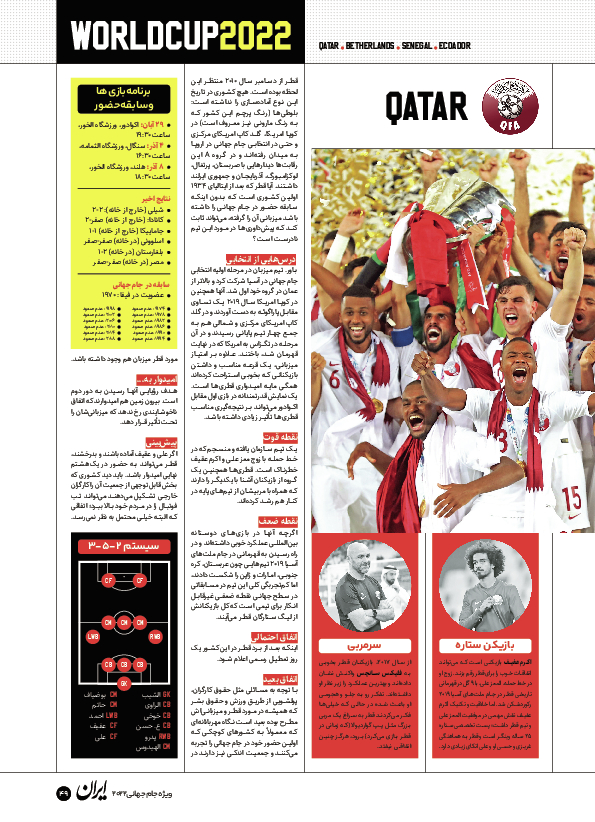 روزنامه ایران ورزشی - ویژه نامه جام جهانی ۲۰۲۲ - ۲۶ آبان ۱۴۰۱ - صفحه ۴۹